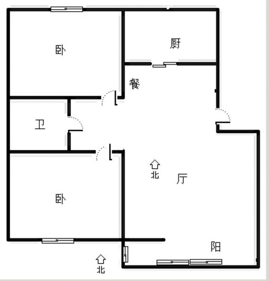 天筑逸城2室2厅1卫户型图
