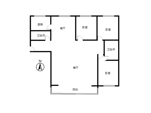 宏远阳光丽景3室2厅2卫户型图