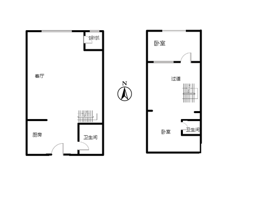 公园80902室1厅2卫户型图