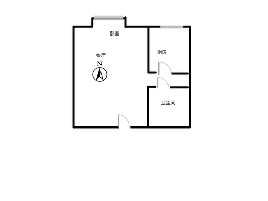 汇元和顺1室1厅1卫户型图