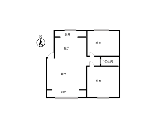 宝林苑小区2室2厅1卫户型图