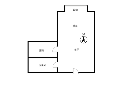 天保郦景1室1厅1卫户型图