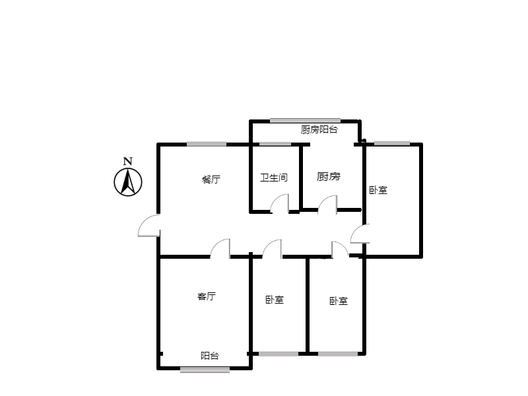文保所小区3室2厅1卫户型图