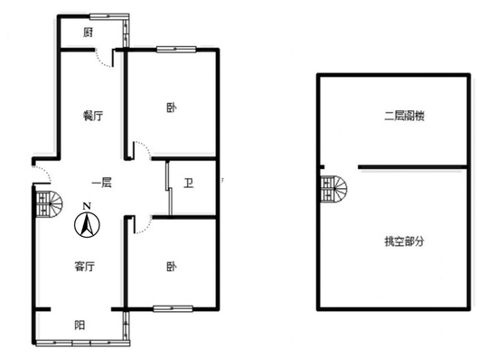 水乡园2室2厅1卫户型图