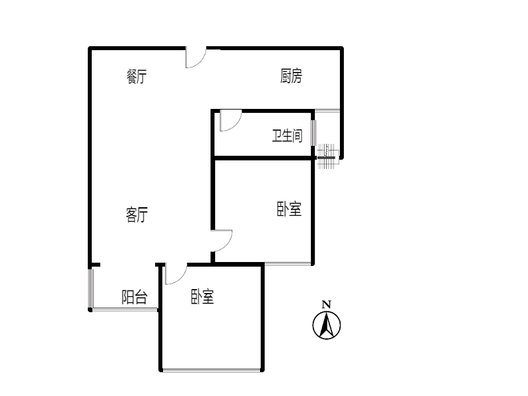 天伦湾一期2室2厅1卫户型图