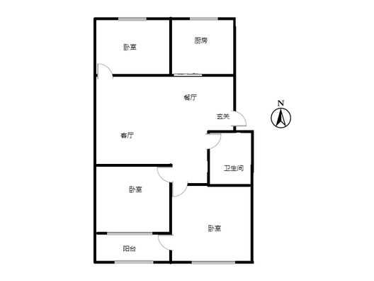 乐亨小区3室2厅1卫户型图