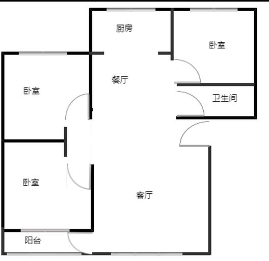 新星小区3室2厅1卫户型图