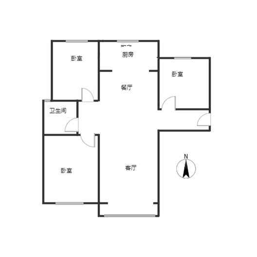 天伦湾嘉园3室2厅1卫户型图