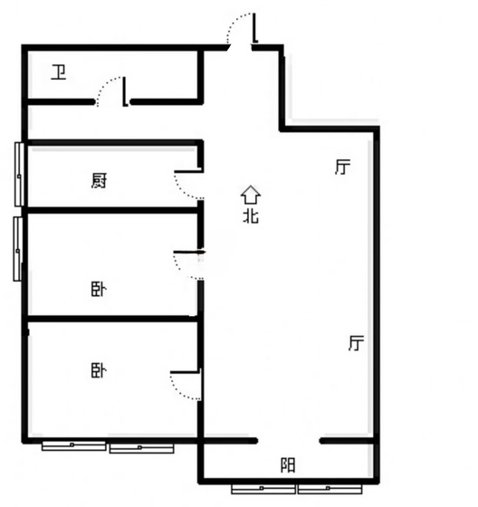 东林家园2室2厅1卫户型图