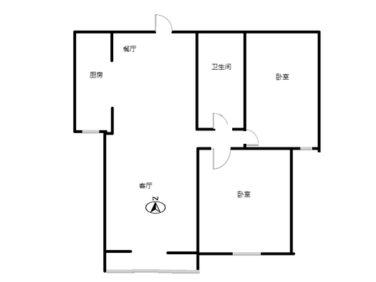 金阳瑞景2室1厅1卫户型图