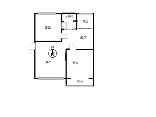 东林家园2室2厅1卫户型图