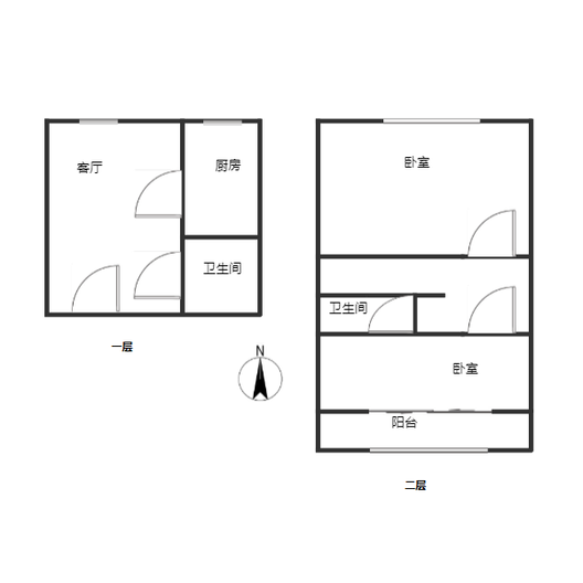 宏远景园2室1厅2卫户型图