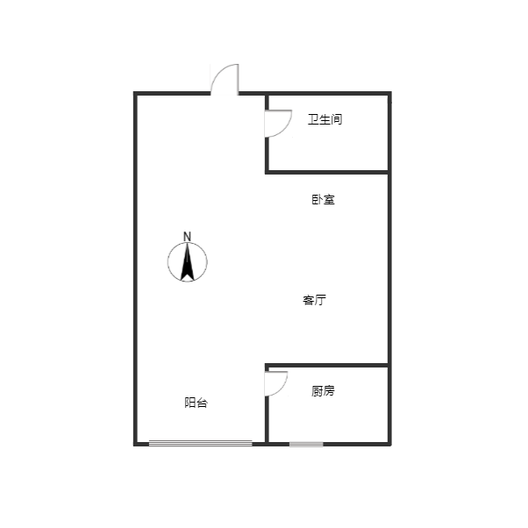 名流美域1室1厅1卫户型图