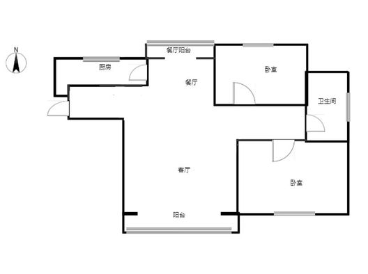 香邑溪谷一期2室2厅1卫户型图