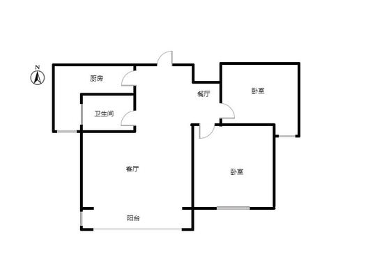 水榭春天2室2厅1卫户型图