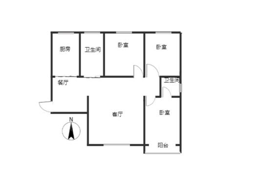 联合七号院3室2厅2卫户型图