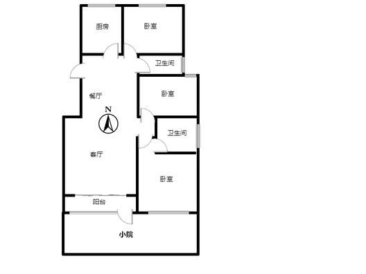 中央公馆3室2厅2卫户型图