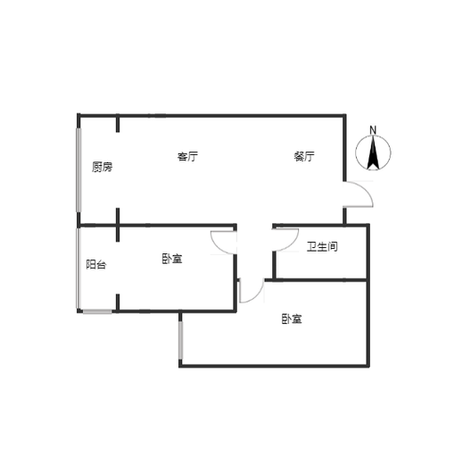 华泰豪庭2室2厅1卫户型图