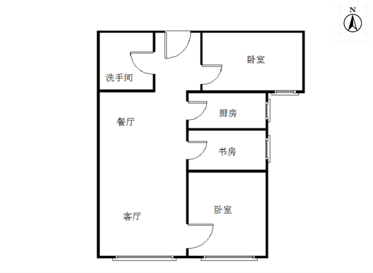 鸿坤理想湾3室2厅1卫户型图