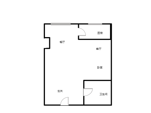 惠友钻石广场（AB座）1室2厅1卫户型图