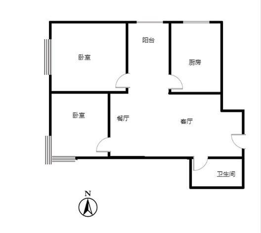 公园壹号2室2厅1卫户型图