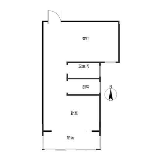 联合七号院1室1厅1卫户型图
