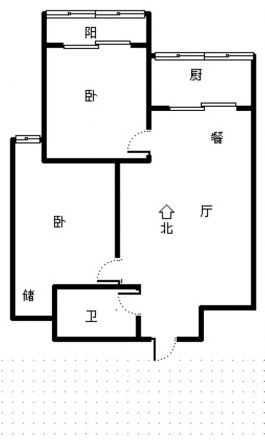 华泰豪庭2室2厅1卫户型图