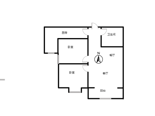 天筑逸城2室2厅1卫户型图
