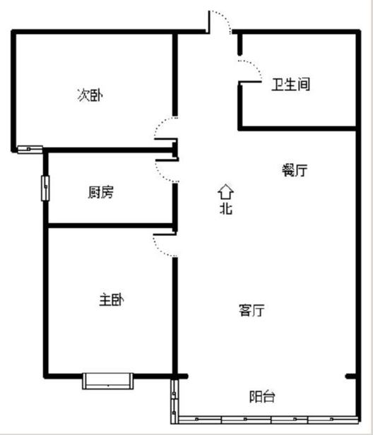 翡翠城（涿郡东区）2室2厅1卫户型图