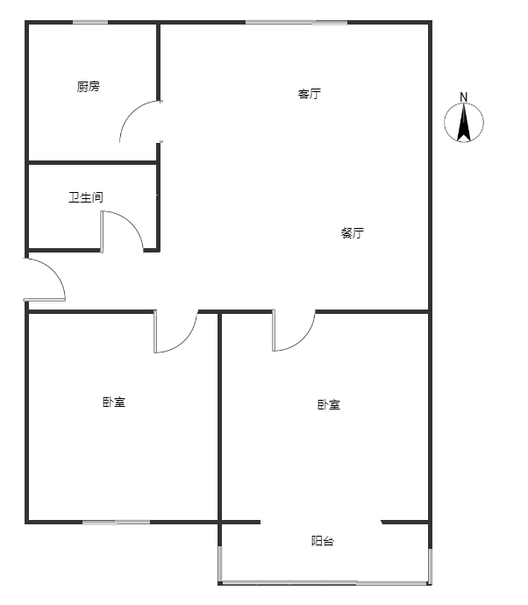 惠友橙园2室2厅1卫户型图