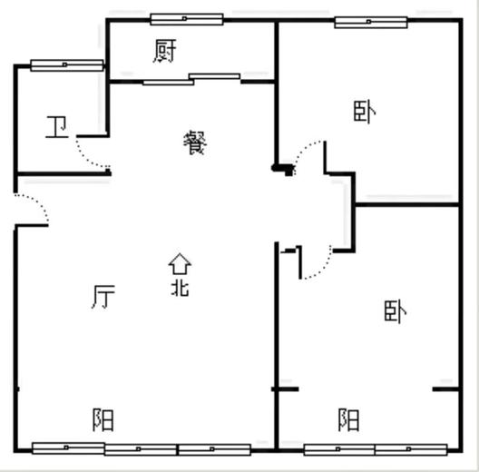 惠友万悦城2室2厅1卫户型图