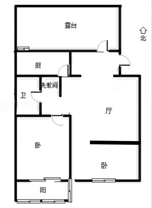 东林家园2室1厅1卫户型图