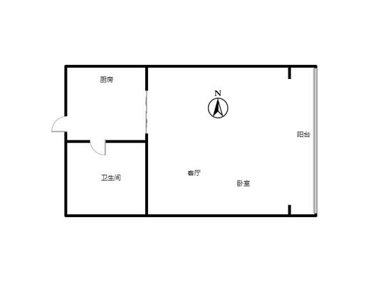 金街公寓1室1厅1卫户型图