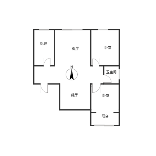 新怡家园小区2室2厅1卫户型图