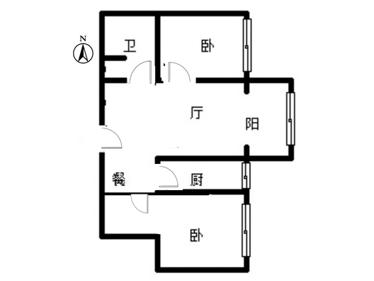 华泰金源2室2厅1卫户型图
