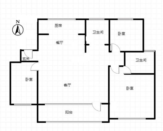 中铁建樾府国际3室2厅2卫户型图