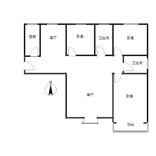 水岸花城3室2厅2卫户型图