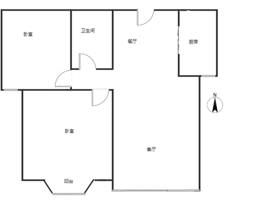 惠友钻石广场2室2厅1卫户型图