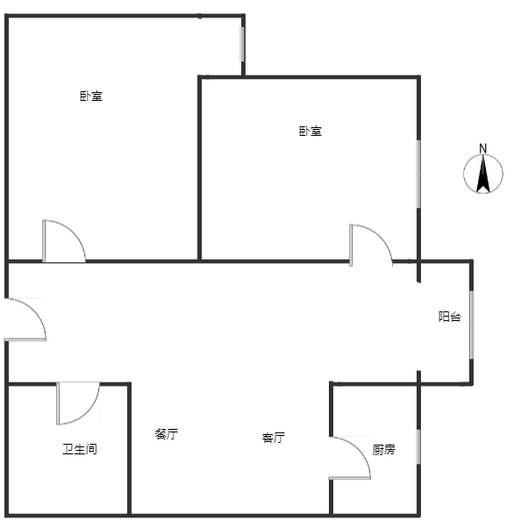 北新家园（锦绣范阳）2室2厅1卫户型图