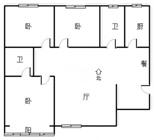 联合七号院3室2厅2卫户型图
