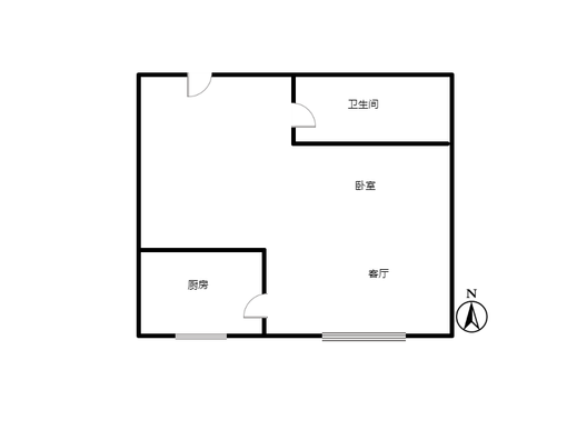 汇元和顺1室1厅1卫户型图