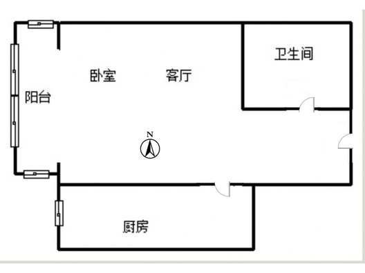 名流一品1室1厅1卫户型图
