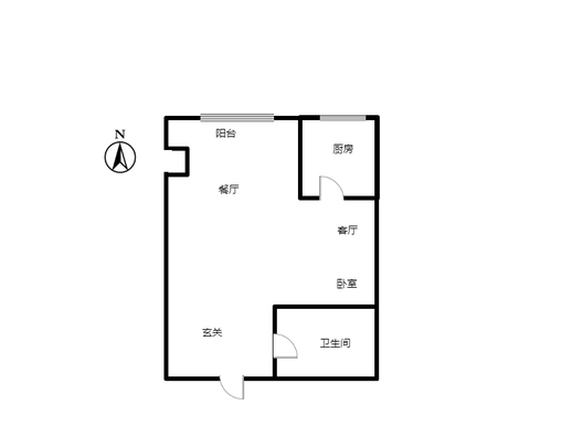 惠友钻石广场（AB座）1室2厅1卫户型图