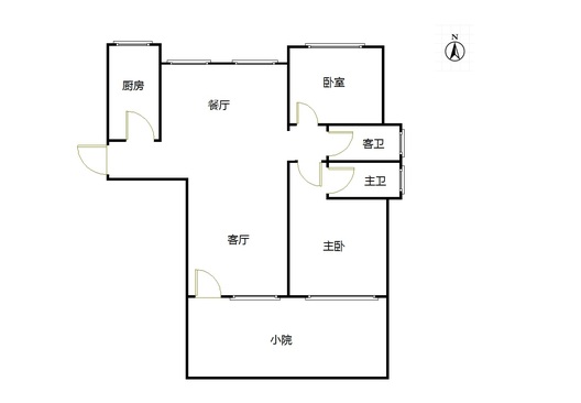 高铁新干线2室2厅2卫户型图