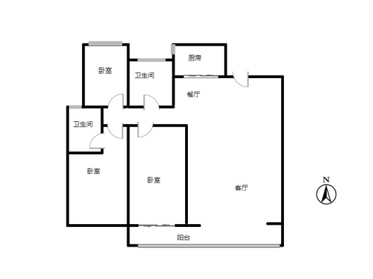 中冶未来城二期3室2厅2卫户型图