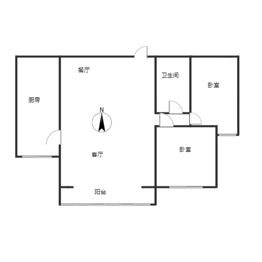 祥云瑞景2室2厅1卫户型图