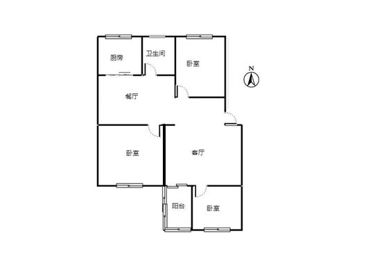 东兴小区（西院）3室2厅1卫户型图