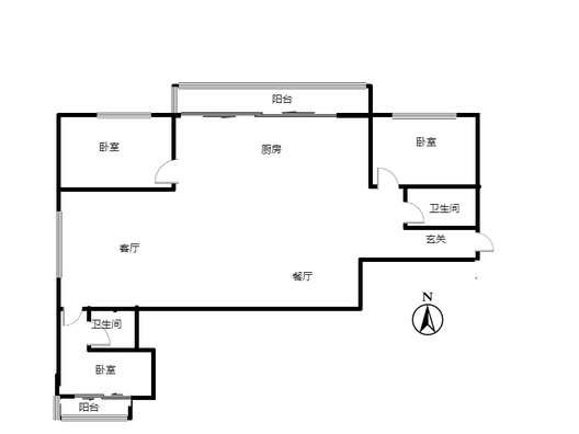 新星小区二期3室2厅2卫户型图