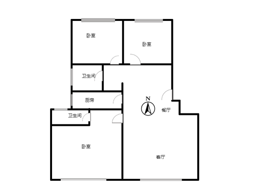 中铁建樾府国际3室2厅2卫户型图
