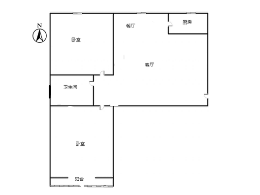双馨佳园2室2厅1卫户型图